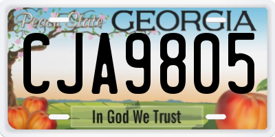 GA license plate CJA9805