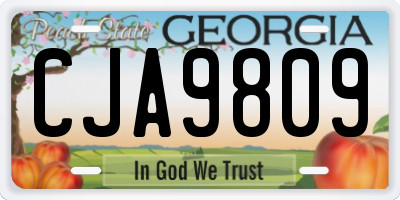 GA license plate CJA9809