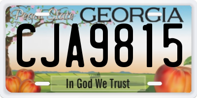 GA license plate CJA9815