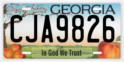 GA license plate CJA9826