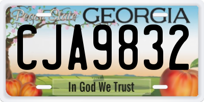 GA license plate CJA9832