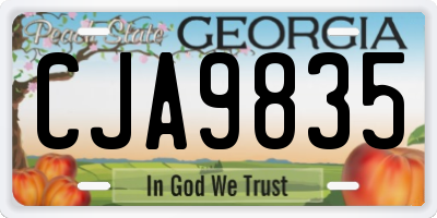 GA license plate CJA9835
