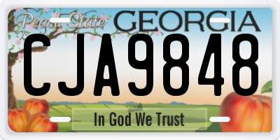 GA license plate CJA9848
