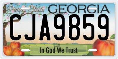 GA license plate CJA9859