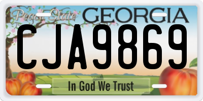 GA license plate CJA9869