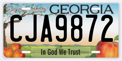 GA license plate CJA9872