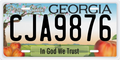 GA license plate CJA9876