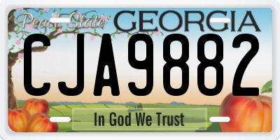 GA license plate CJA9882