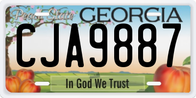 GA license plate CJA9887
