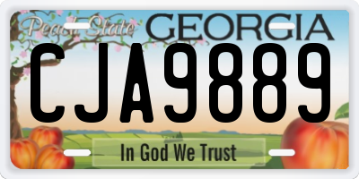 GA license plate CJA9889
