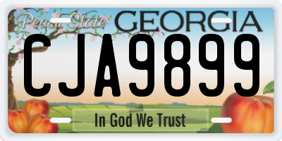 GA license plate CJA9899