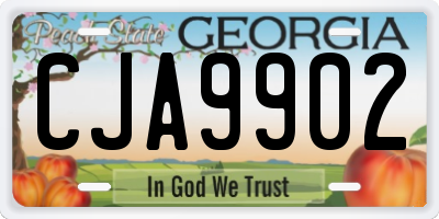 GA license plate CJA9902