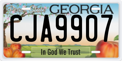 GA license plate CJA9907