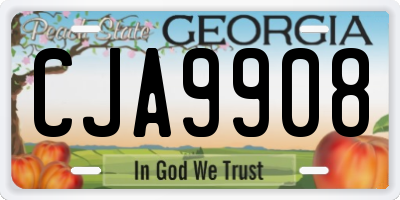 GA license plate CJA9908