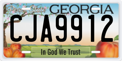 GA license plate CJA9912