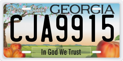 GA license plate CJA9915