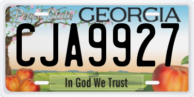 GA license plate CJA9927
