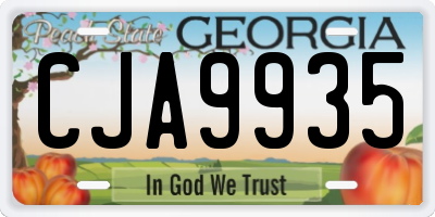 GA license plate CJA9935