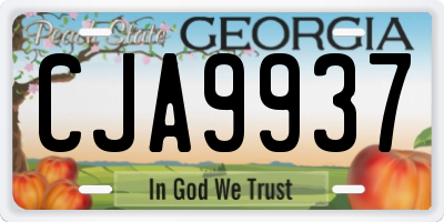 GA license plate CJA9937