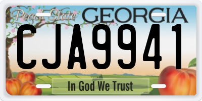 GA license plate CJA9941
