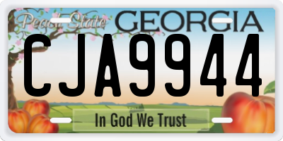 GA license plate CJA9944