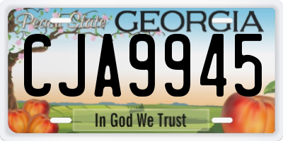GA license plate CJA9945