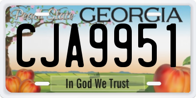 GA license plate CJA9951