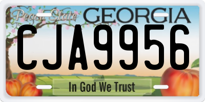 GA license plate CJA9956