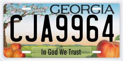 GA license plate CJA9964
