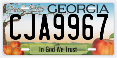 GA license plate CJA9967
