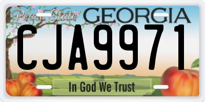 GA license plate CJA9971
