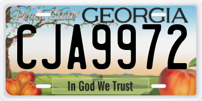 GA license plate CJA9972