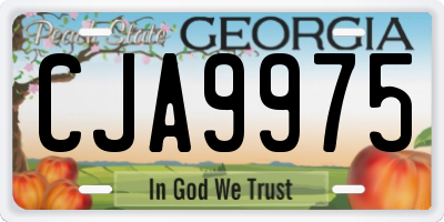 GA license plate CJA9975