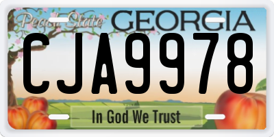 GA license plate CJA9978