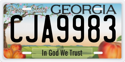 GA license plate CJA9983