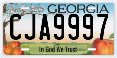 GA license plate CJA9997