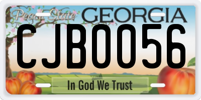 GA license plate CJB0056