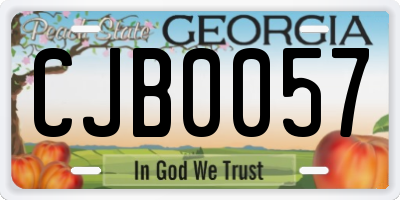 GA license plate CJB0057