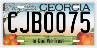 GA license plate CJB0075