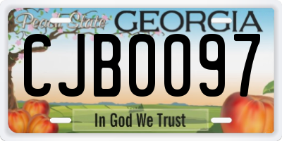 GA license plate CJB0097