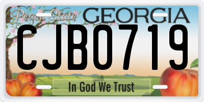 GA license plate CJB0719