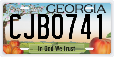 GA license plate CJB0741