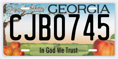 GA license plate CJB0745