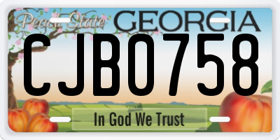 GA license plate CJB0758