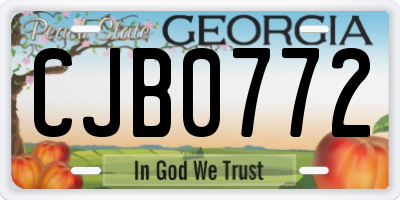 GA license plate CJB0772
