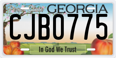 GA license plate CJB0775