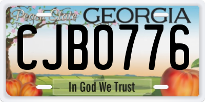 GA license plate CJB0776