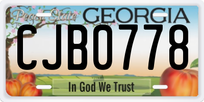 GA license plate CJB0778