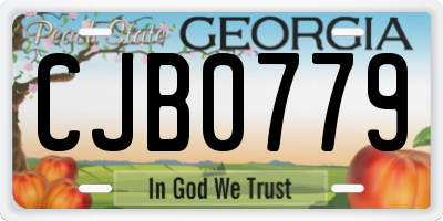 GA license plate CJB0779