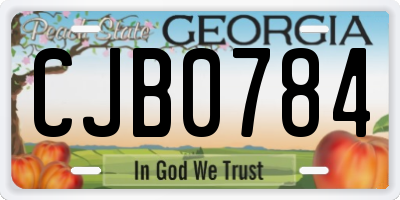 GA license plate CJB0784